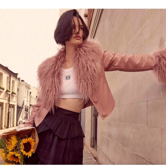 FREE PEOPLE NWT CHAROLETTE SIMONE CROPPED PENNY FAUX LEATHER JACKET 🦋 - Picture 14 of 16